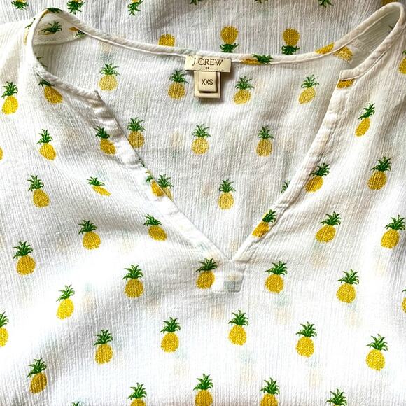 J. Crew Pineapple Top Tee Oversized Tropical Summer T-shirt Gauzy - Picture 4 of 6